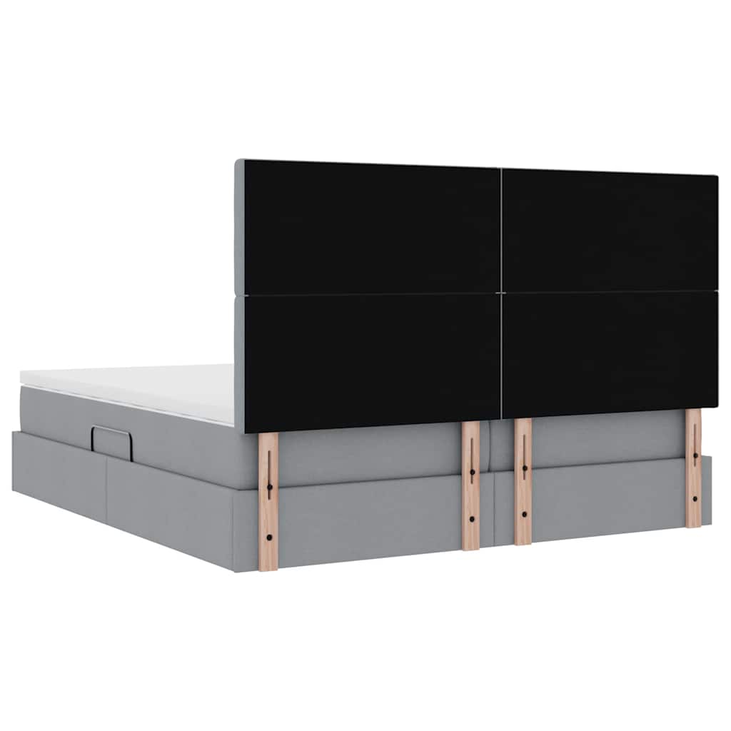 Krevet s LED trakama Svijetlo siva 180 x 200 cm tkanina