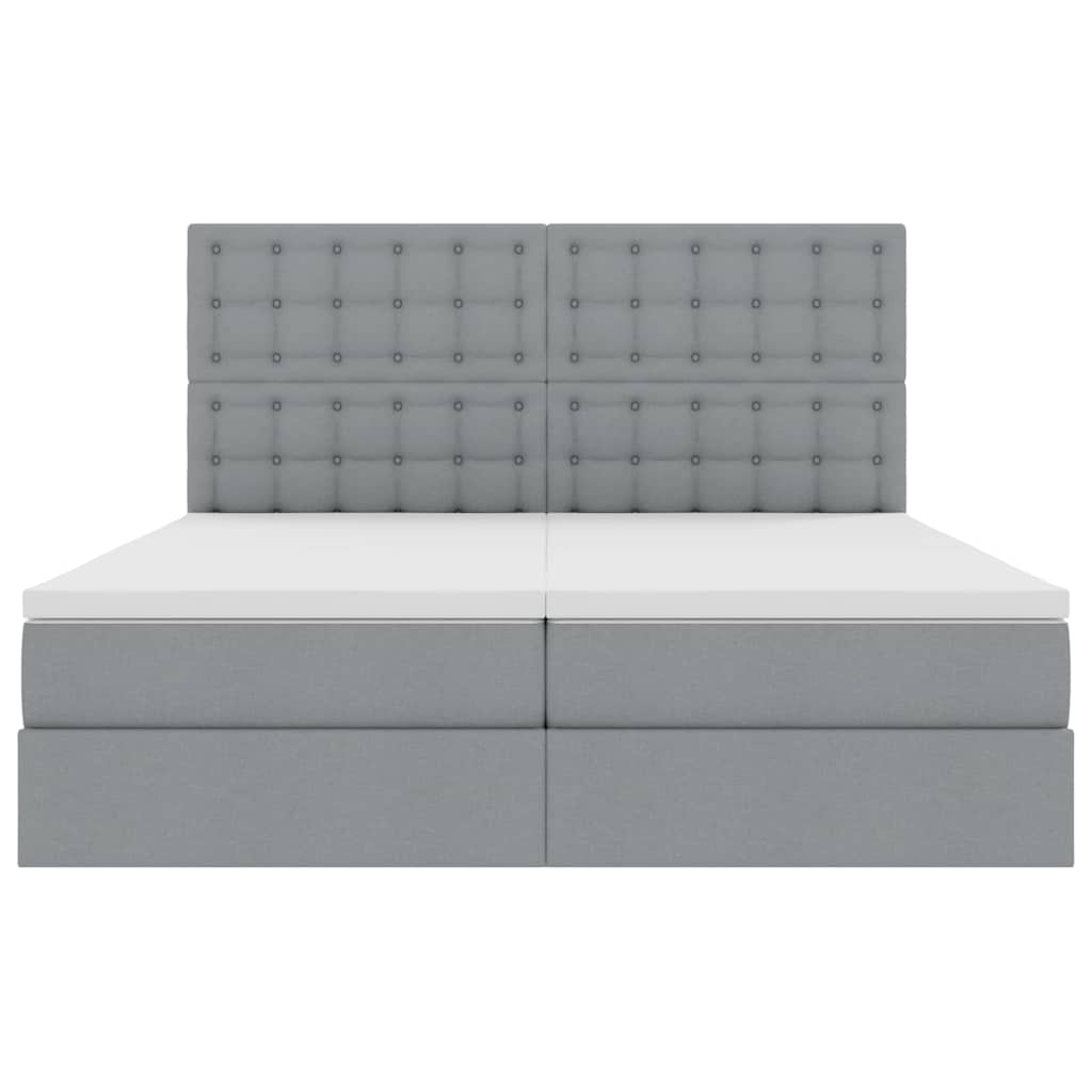 Krevet s LED trakama Svijetlo siva 180 x 200 cm tkanina
