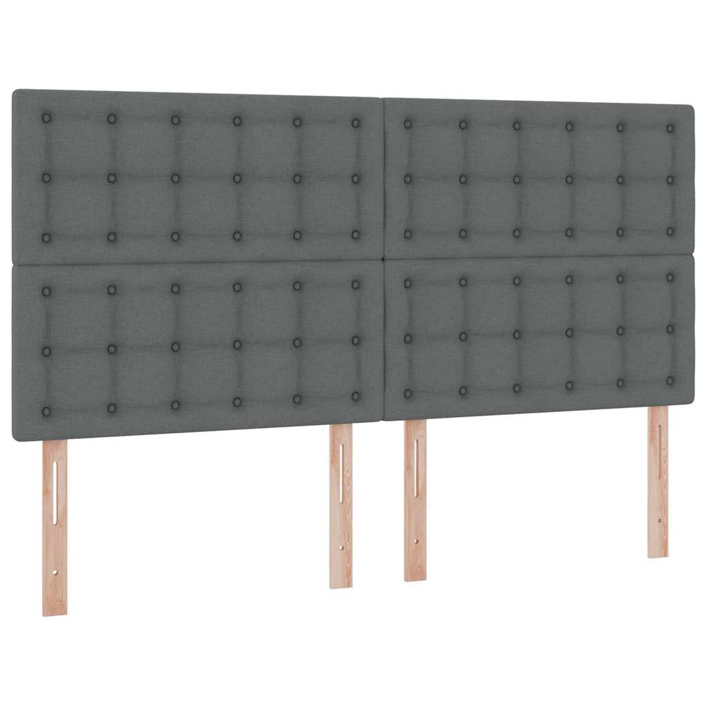 Krevet s LED trakama s pohranom Tamno siva 180 x 200 cm tkanina