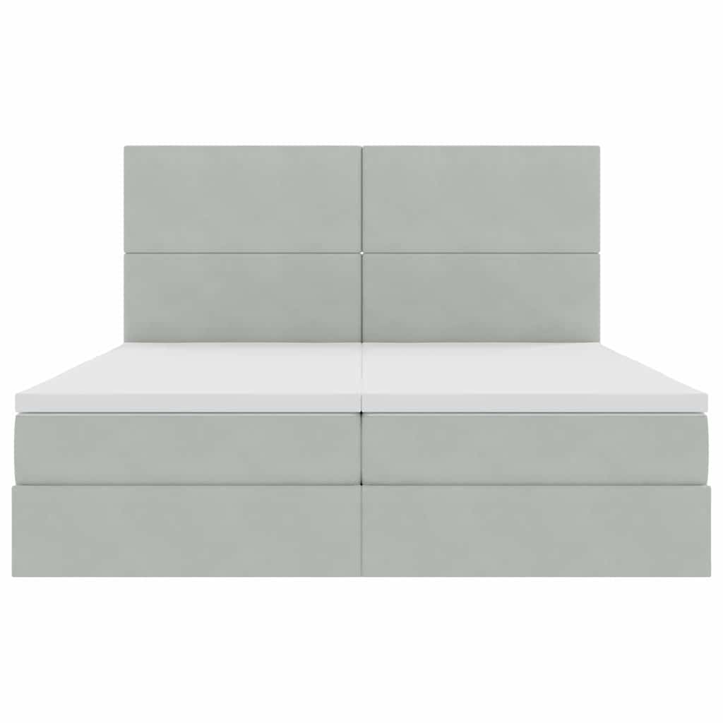 Krevet s LED trakama Svijetlo siva 200 x 200 cm Baršun
