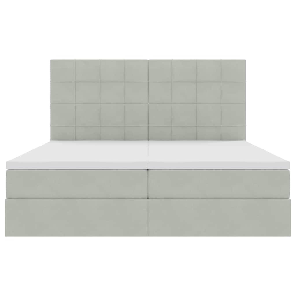 Krevet s LED trakama Svijetlo siva 200 x 200 cm Baršun