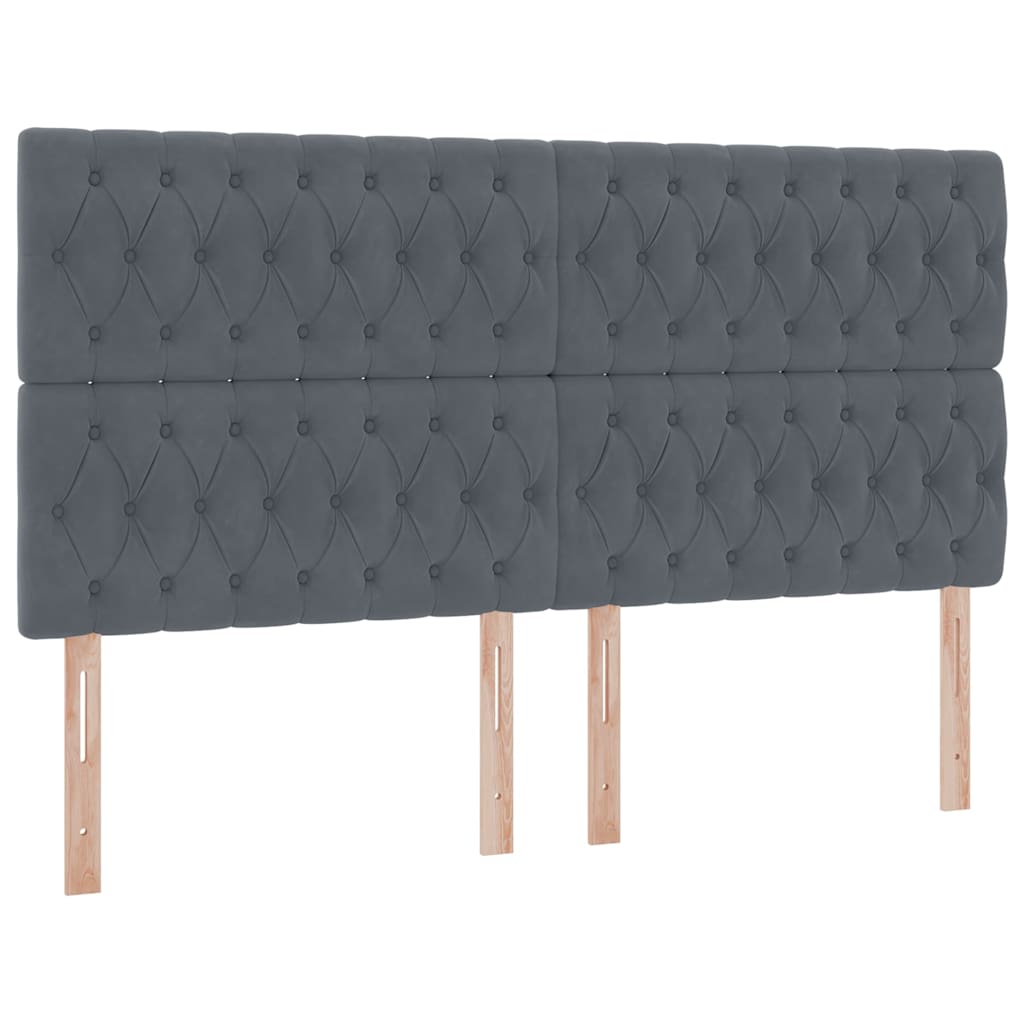 Krevet s LED trakama s pohranom Tamno siva 180 x 200 cm Baršun