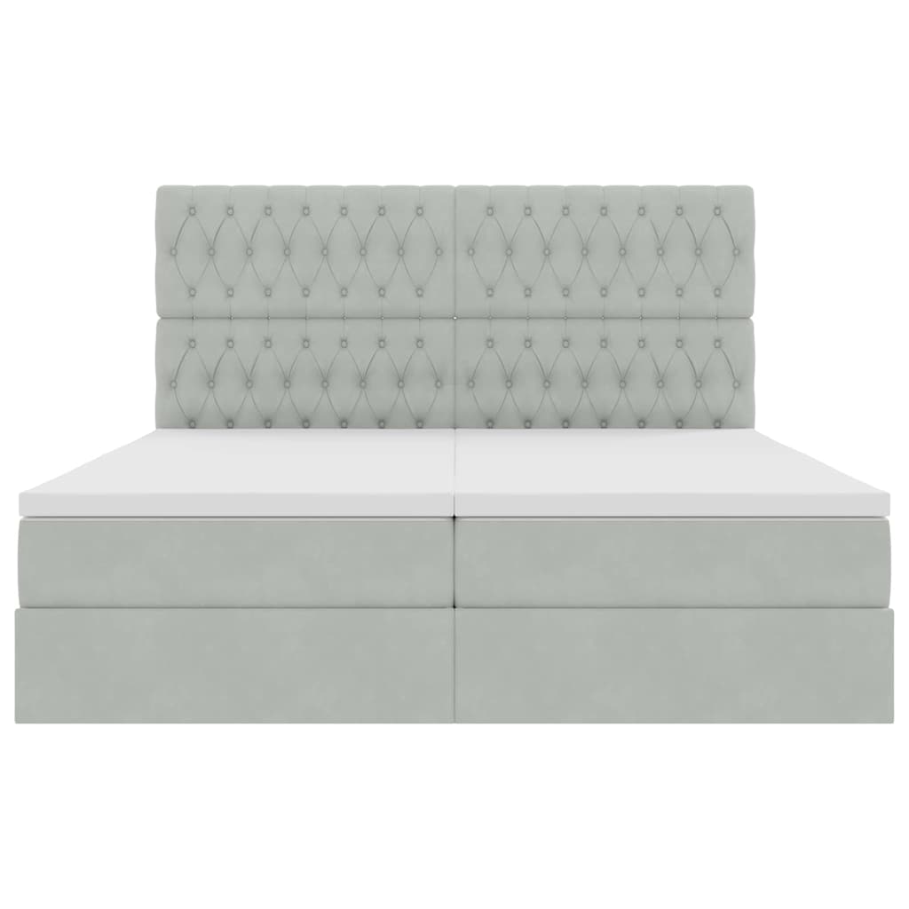 Krevet s LED trakama Svijetlo siva 200 x 200 cm Baršun