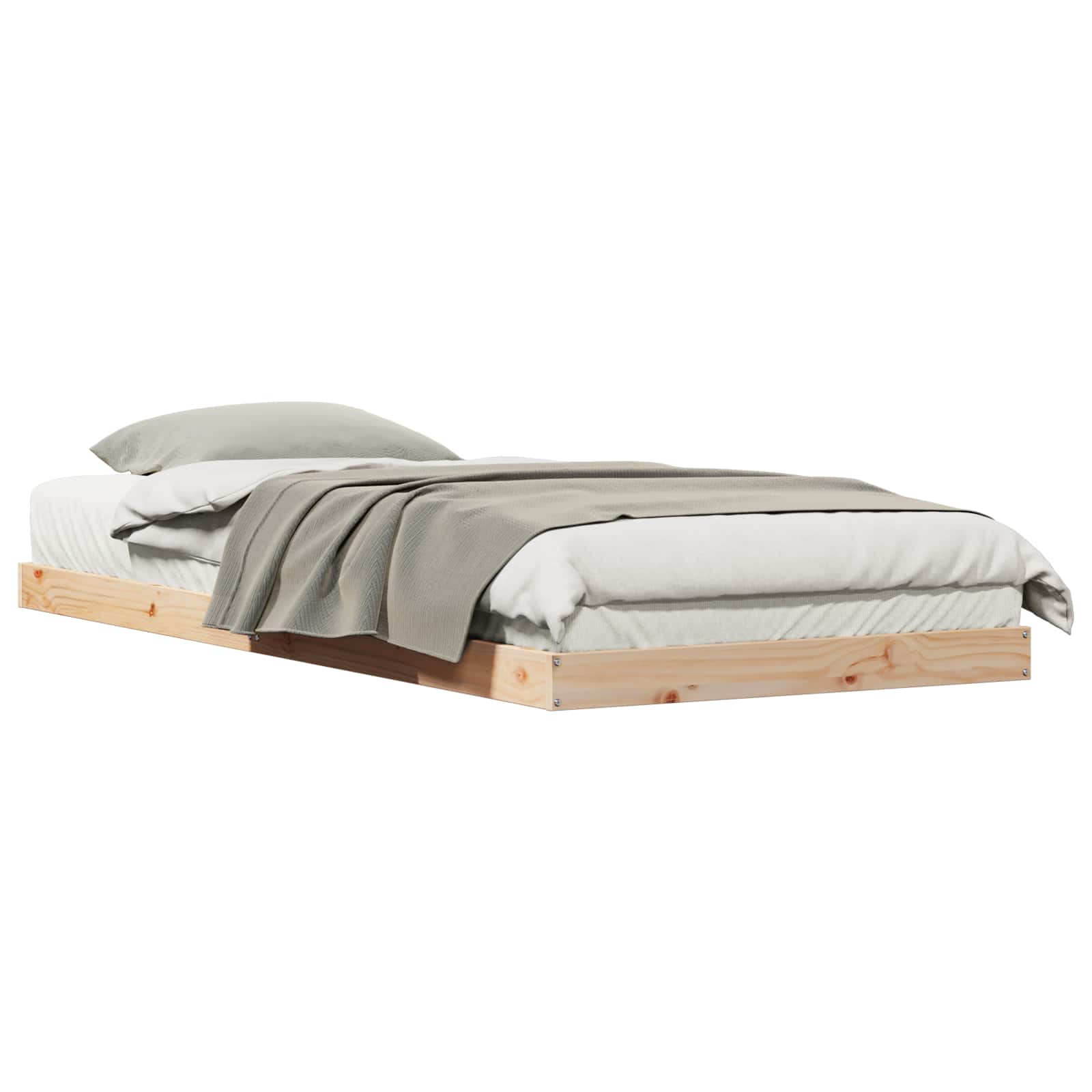 Krevet s daskama Prirodna 90 x 210 cm Čvrsto borovo drvo