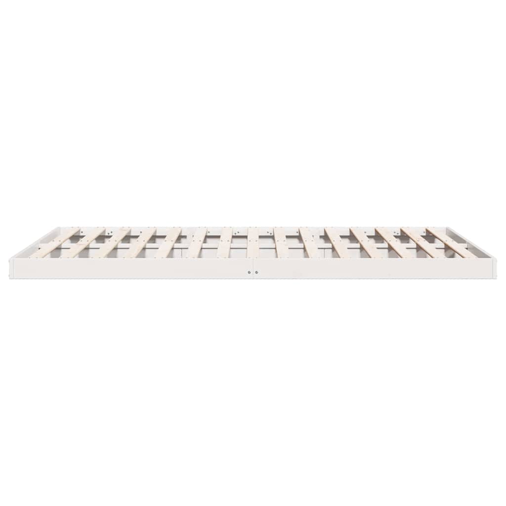 Krevet s daskama Bijelo 213,5 x 184 x 9 cm Čvrsto borovo drvo