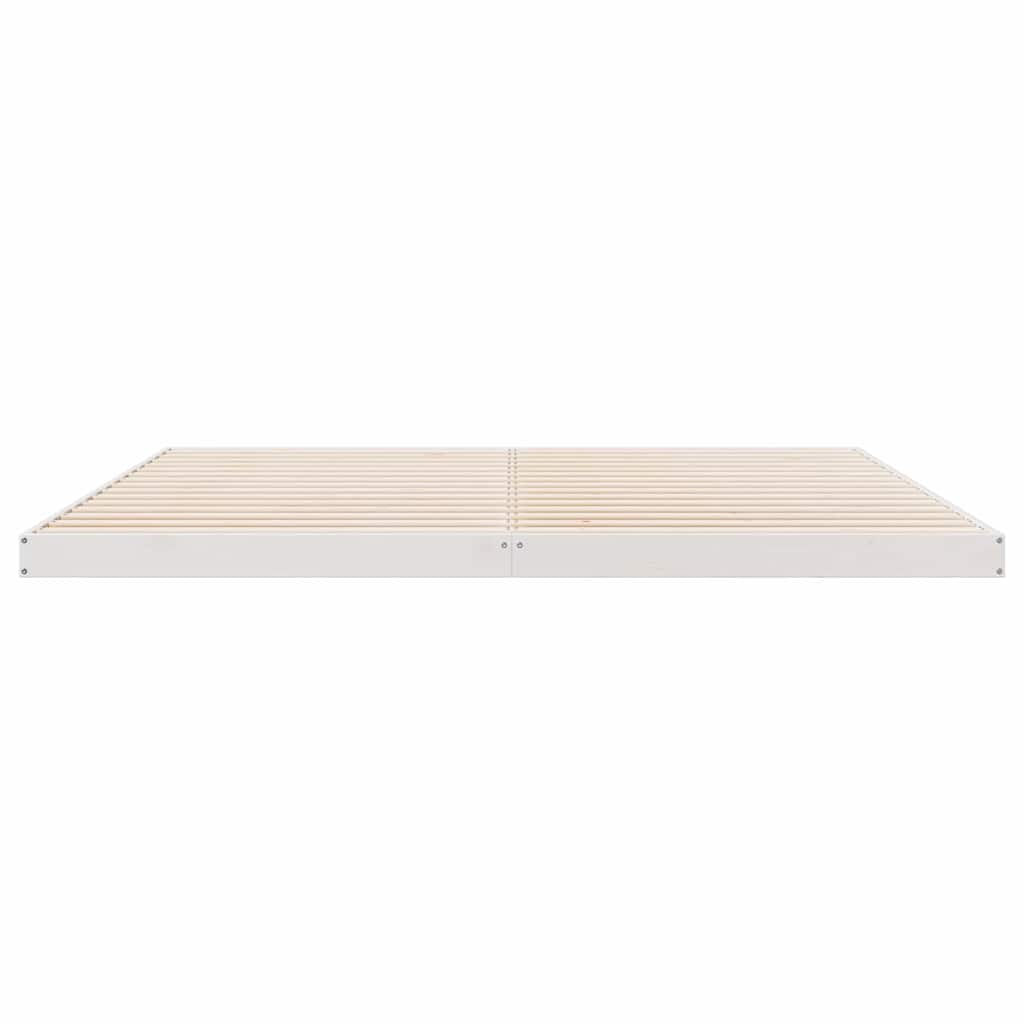 Krevet s daskama Bijelo 213,5 x 204 x 9 cm Čvrsto borovo drvo
