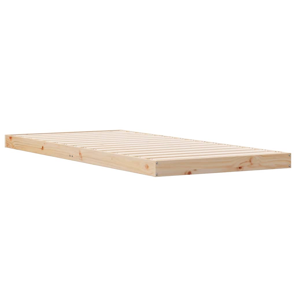 Krevet s daskama Prirodna 80 x 220 cm Čvrsto borovo drvo