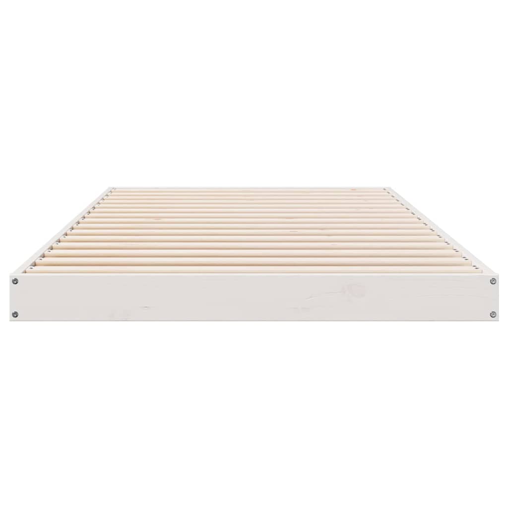 Krevet s daskama Bijelo 80 x 220 cm Čvrsto borovo drvo