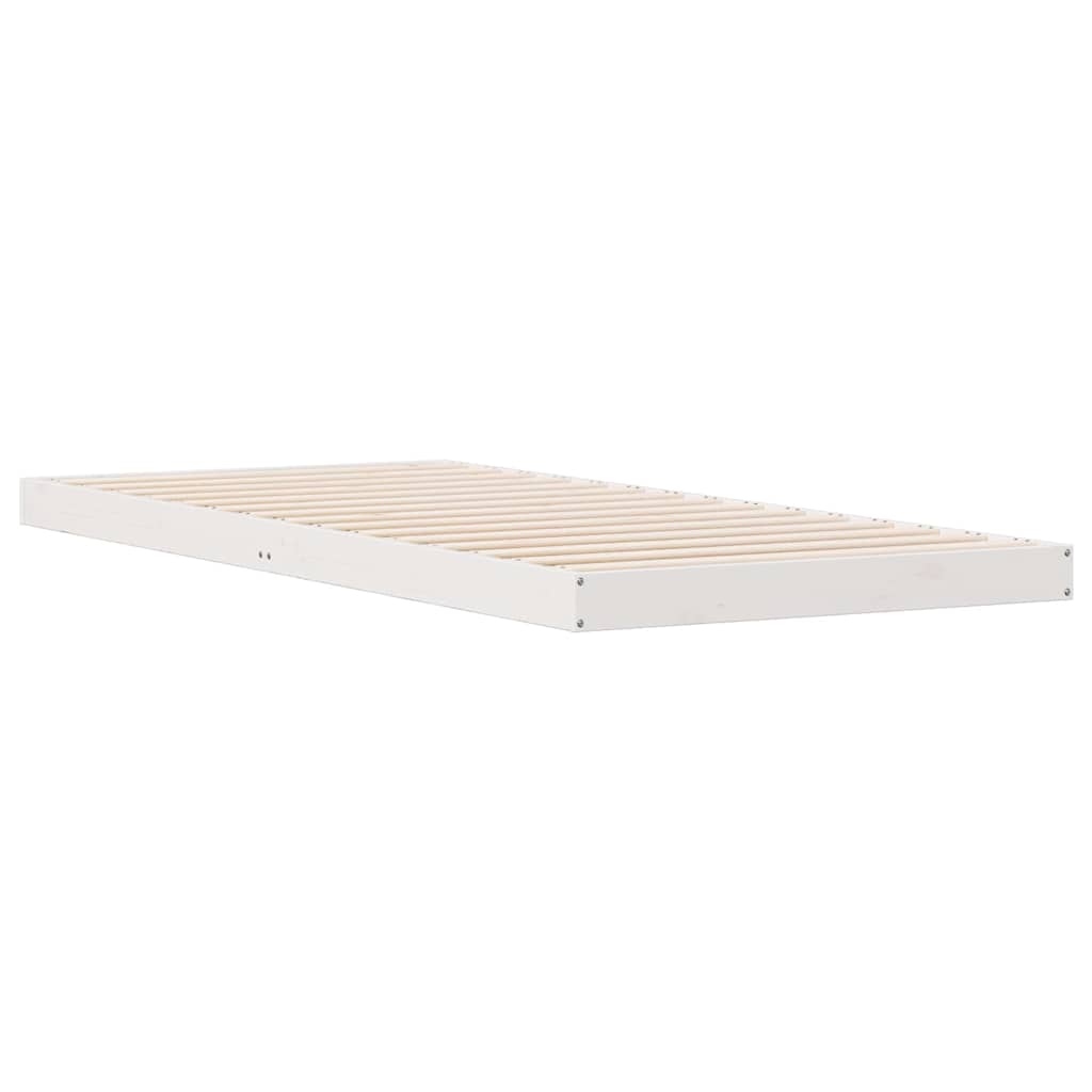 Krevet s daskama Bijelo 90 x 220 cm Čvrsto borovo drvo