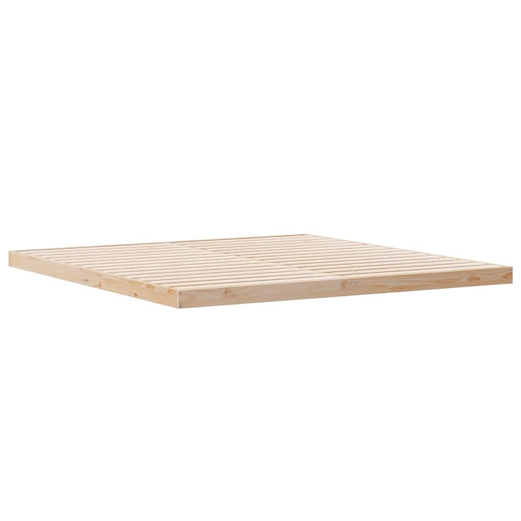Krevet s daskama Prirodna 200 x 220 cm Čvrsto borovo drvo