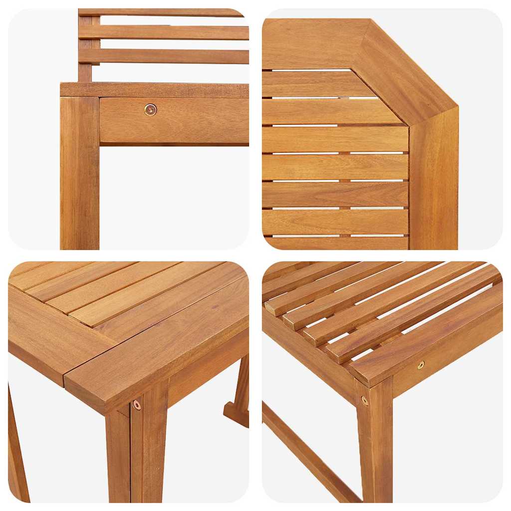 Bistro set za vrt 3 pcs Smeđa Čvrsto drvo akacije
