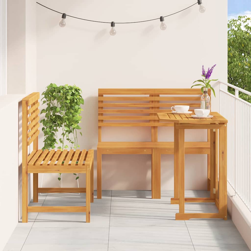 Bistro set za vrt 3 pcs Smeđa Čvrsto drvo akacije