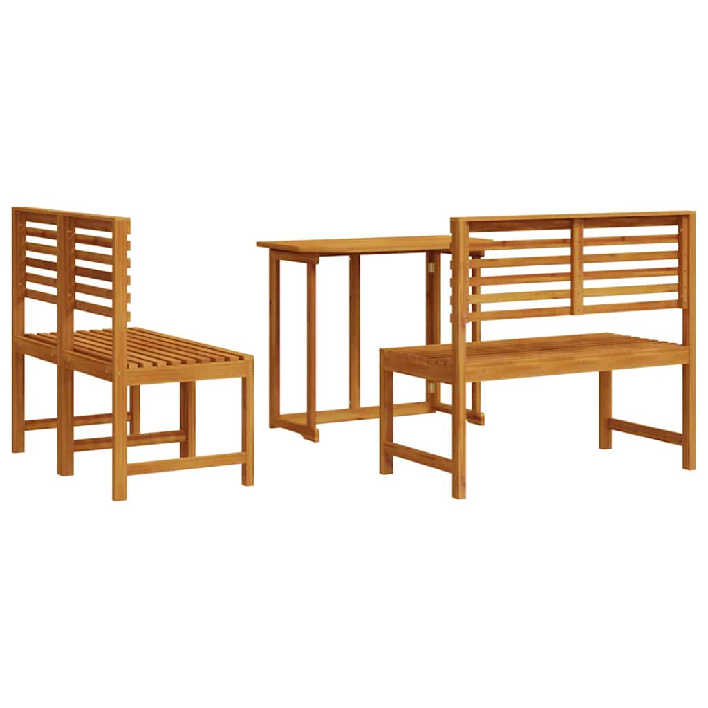 Bistro set za vrt 3 pcs Smeđa Čvrsto drvo akacije