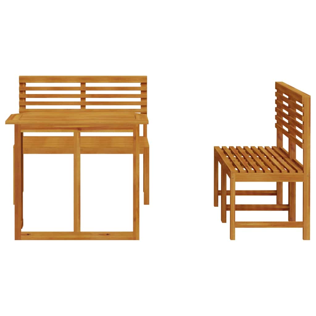 Bistro set za vrt 3 pcs Smeđa Čvrsto drvo akacije