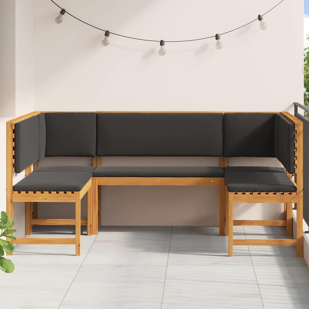 Set vrtne klupe 5 pcs Smeđa Čvrsto drvo akacije