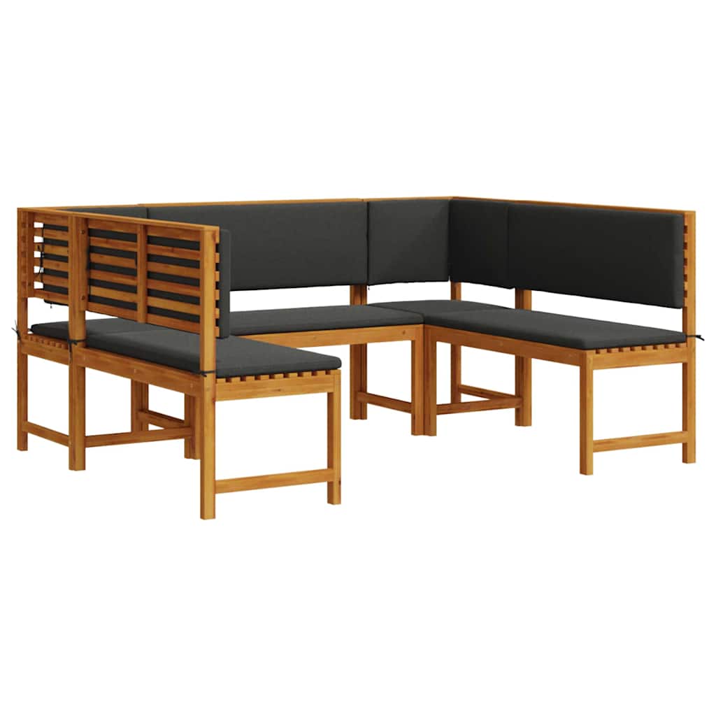 Set vrtne klupe 5 pcs Smeđa Čvrsto drvo akacije