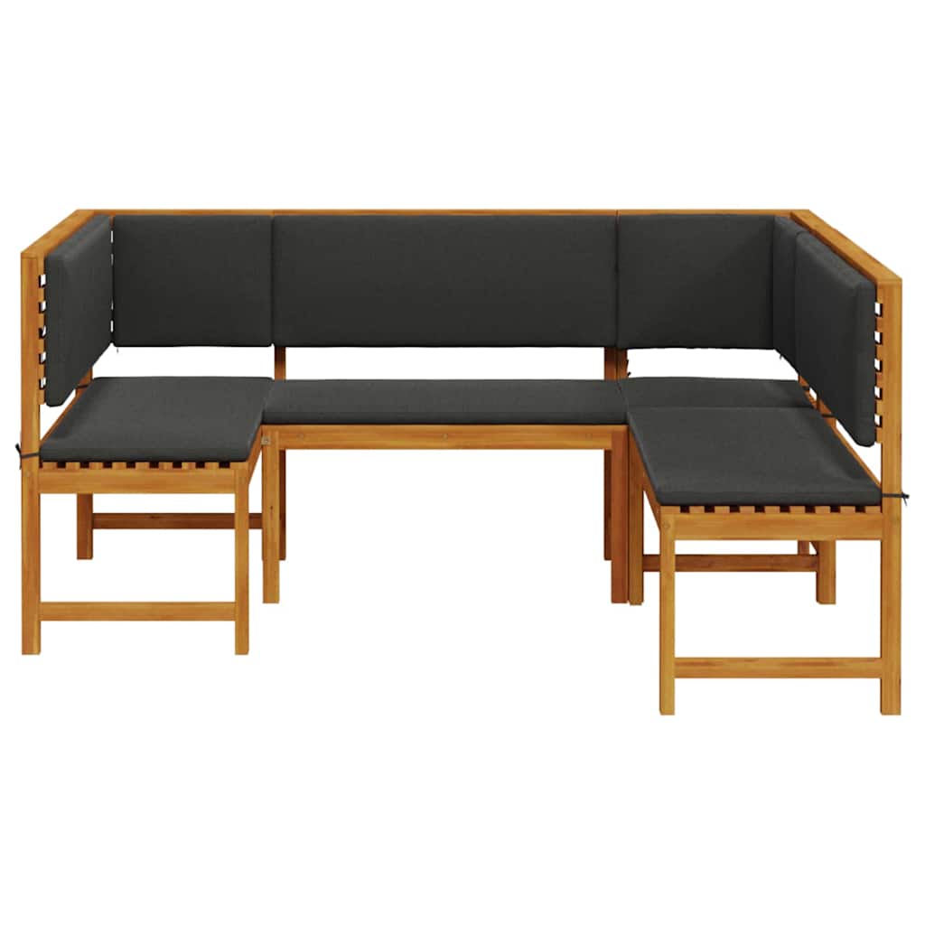 Set vrtne klupe 3 pcs Smeđa Čvrsto drvo akacije