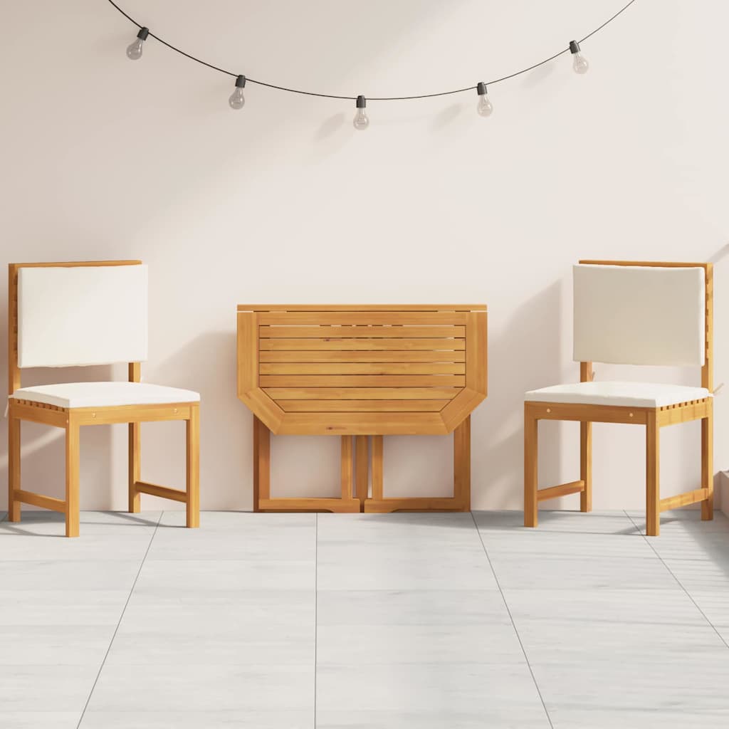 Bistro set za vrt 3 pcs Smeđa Čvrsto drvo akacije