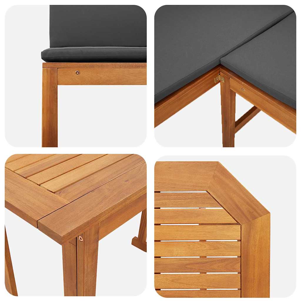Bistro set za vrt 3 pcs Smeđa Čvrsto drvo akacije