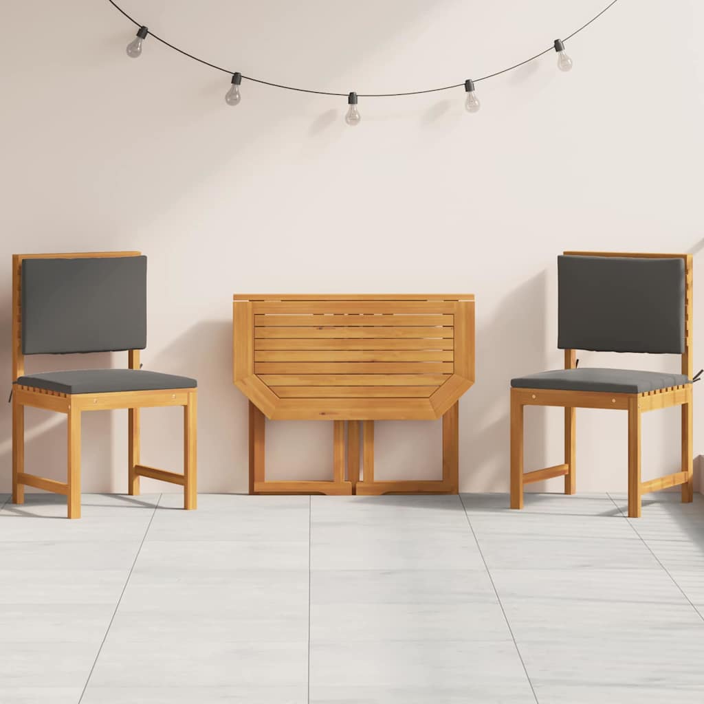 Bistro set za vrt 3 pcs Smeđa Čvrsto drvo akacije