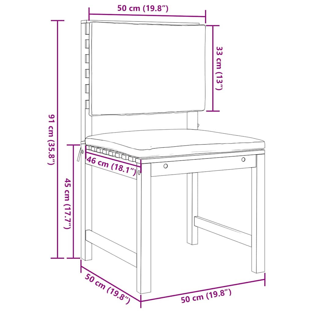 Bistro set za vrt 3 pcs Smeđa Čvrsto drvo akacije