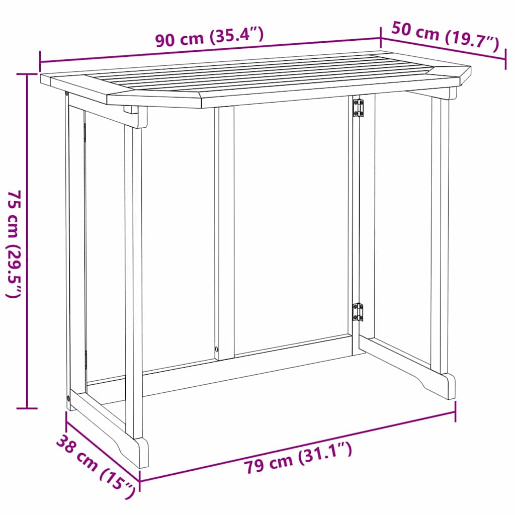 Bistro set za vrt 3 pcs Smeđa Čvrsto drvo akacije