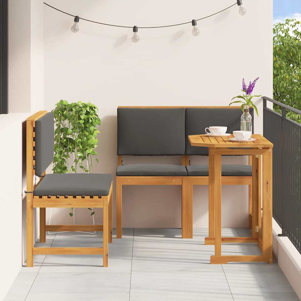 Bistro set za vrt 3 pcs Smeđa Čvrsto drvo akacije