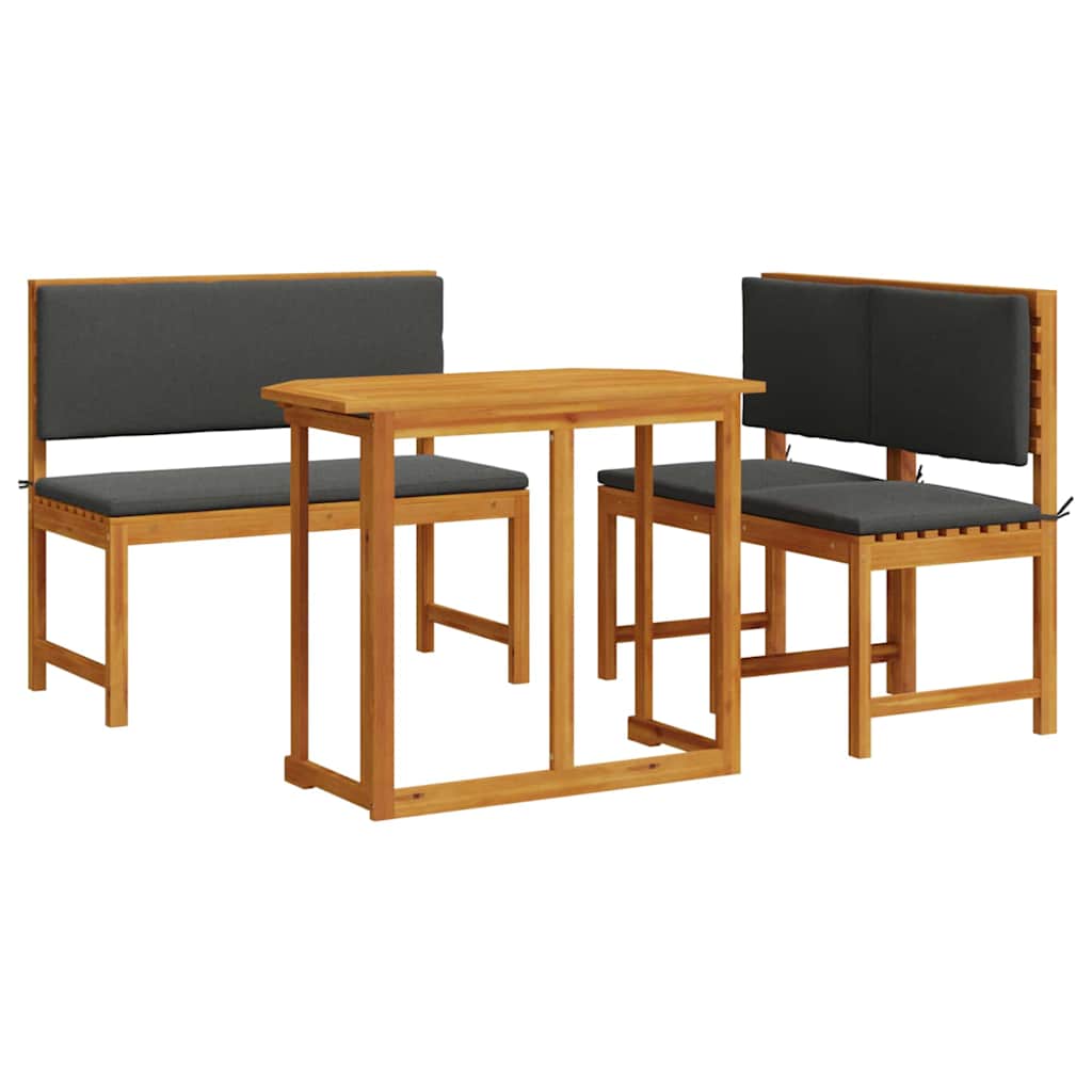 Bistro set za vrt 3 pcs Smeđa Čvrsto drvo akacije