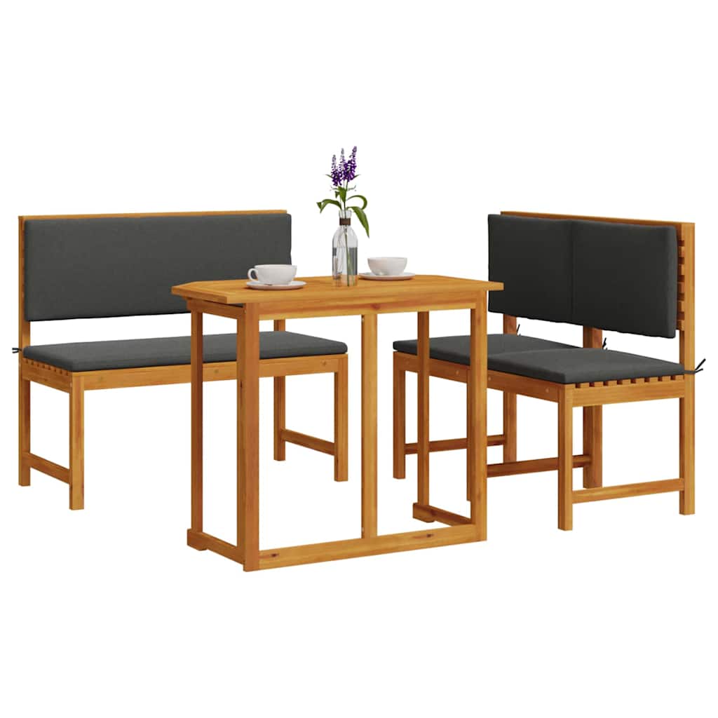 Bistro set za vrt 3 pcs Smeđa Čvrsto drvo akacije