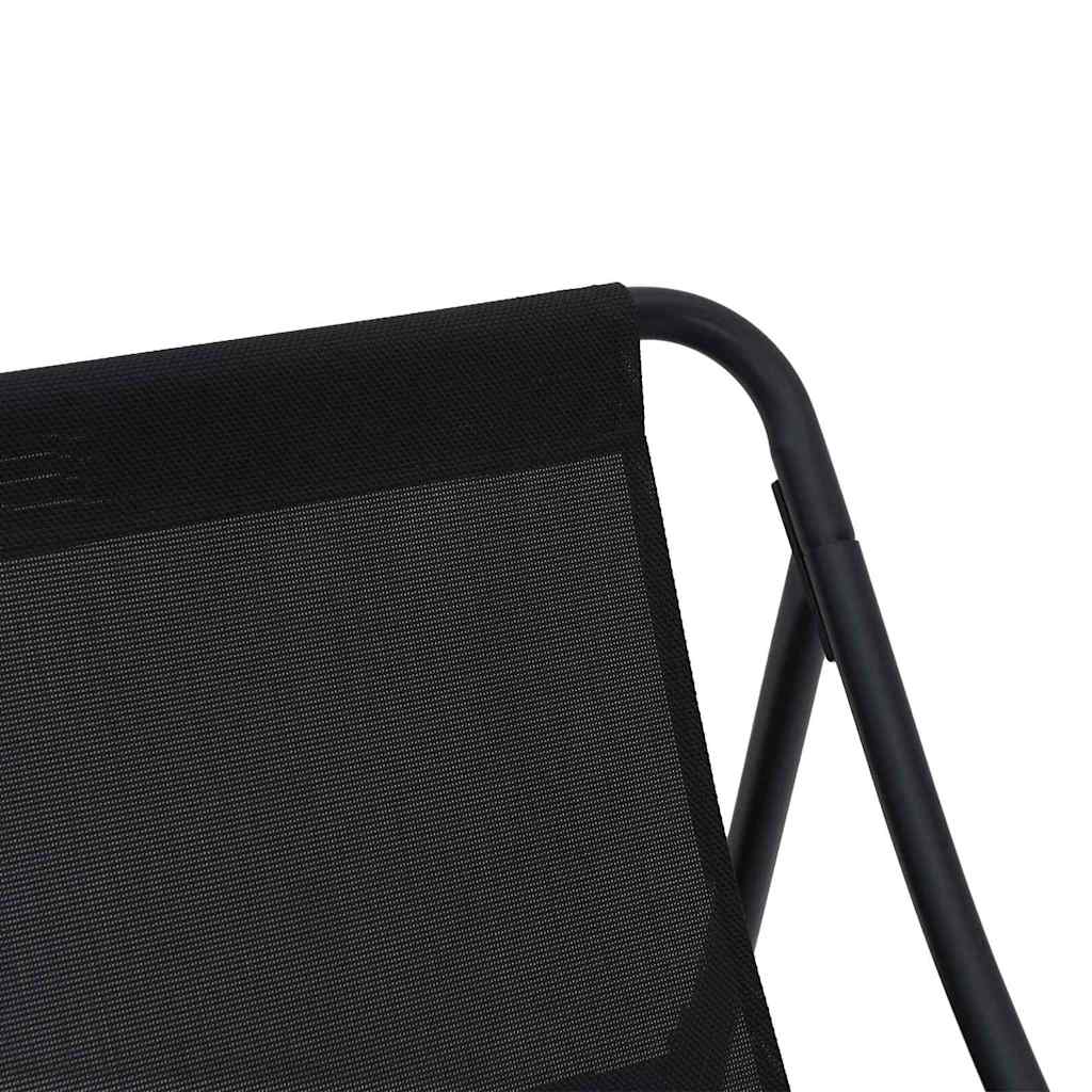 Vrtni namještaj s jastukom 3 pcs Crna Čelik s prahom premazan
