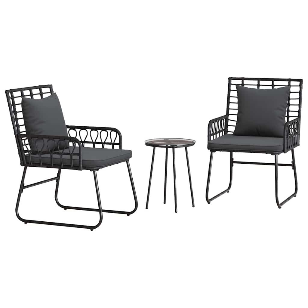 Vrtni set za objed 3 pcs Crna i antracit poliratan