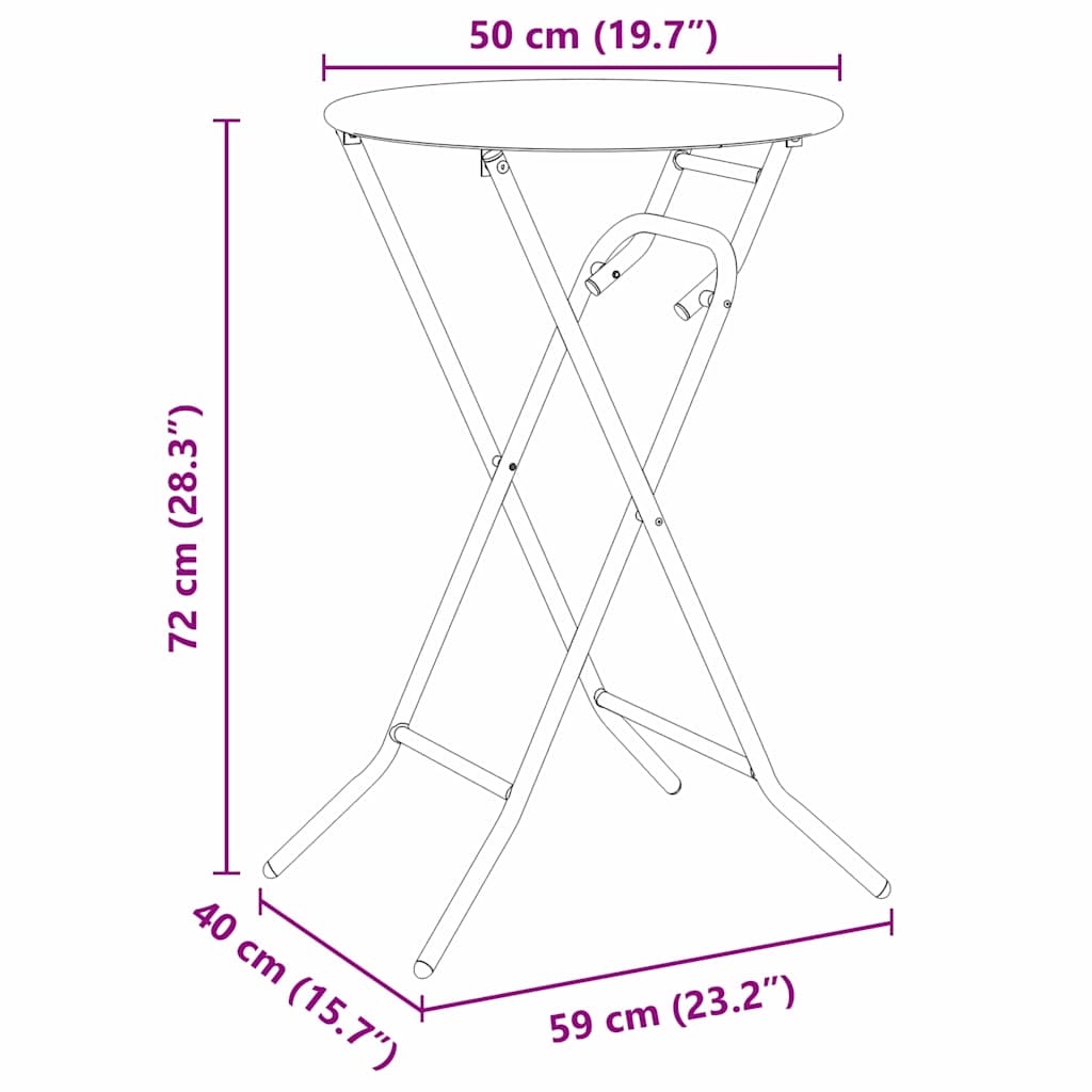Stol za vrt Bijelo 50 x 50 x 72 cm Metal