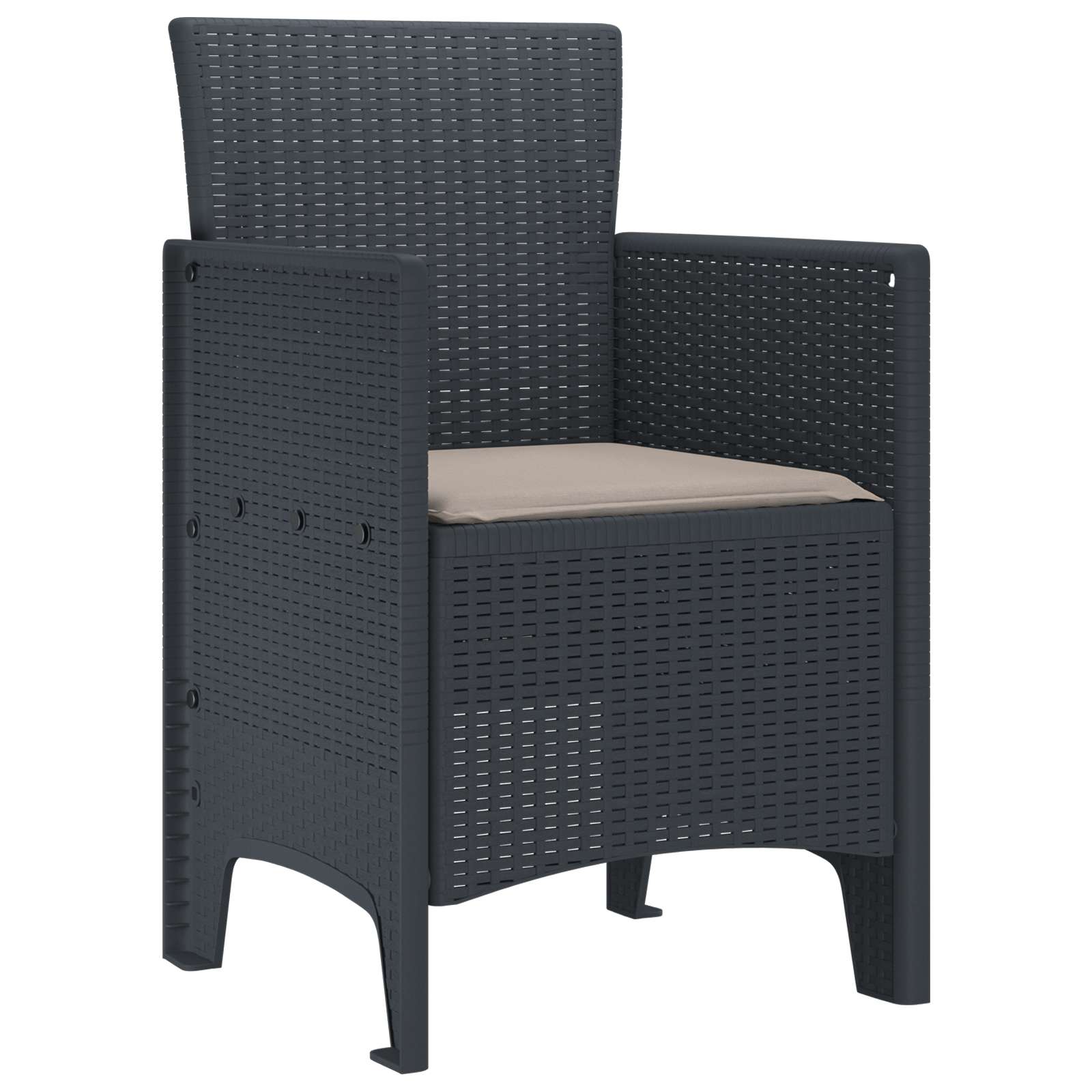 Vrtna stolica 2 pcs Antracit 53 x 49 x 85 cm Polipropilen