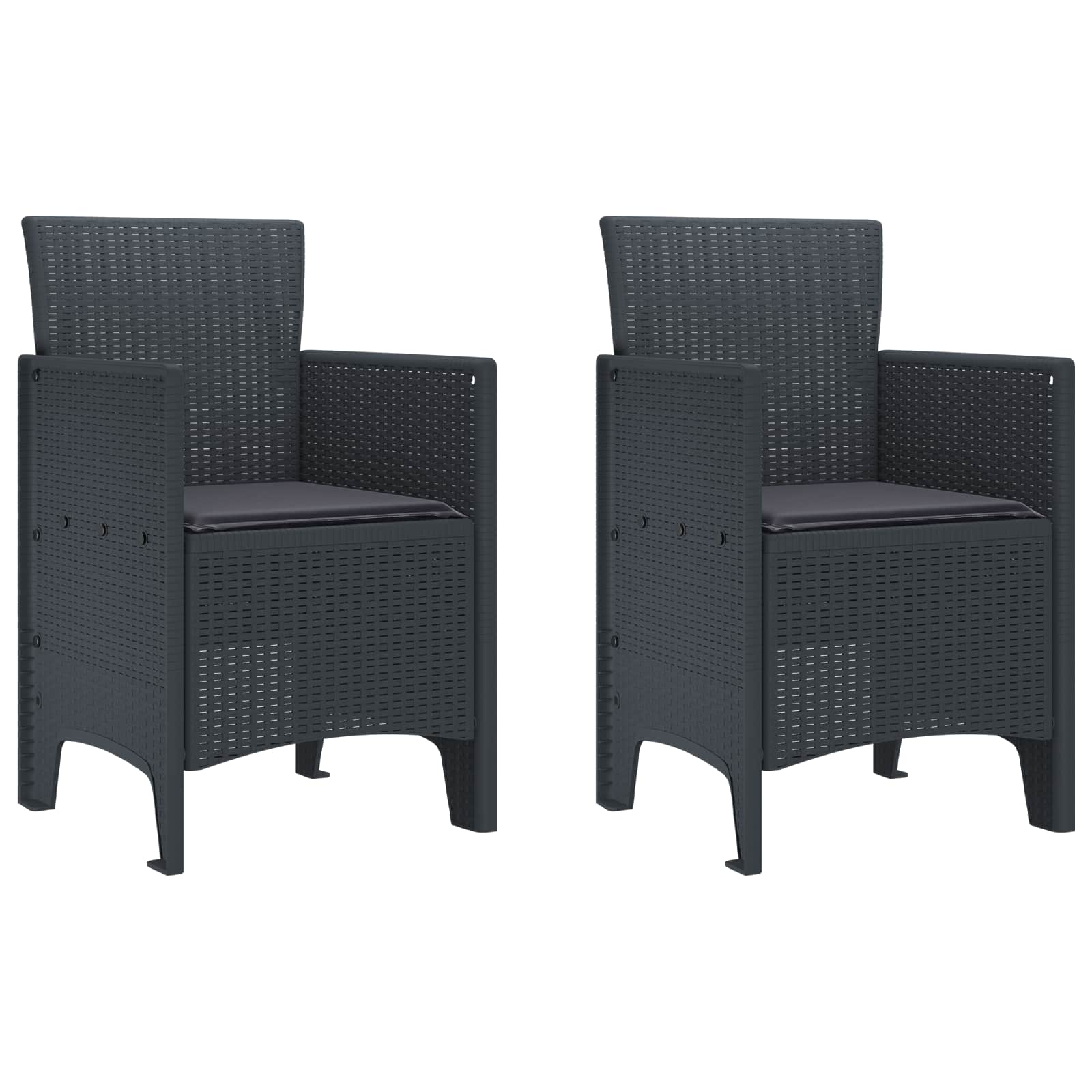 Vrtna stolica 2 pcs Antracit 53 x 49 x 85 cm Polipropilen