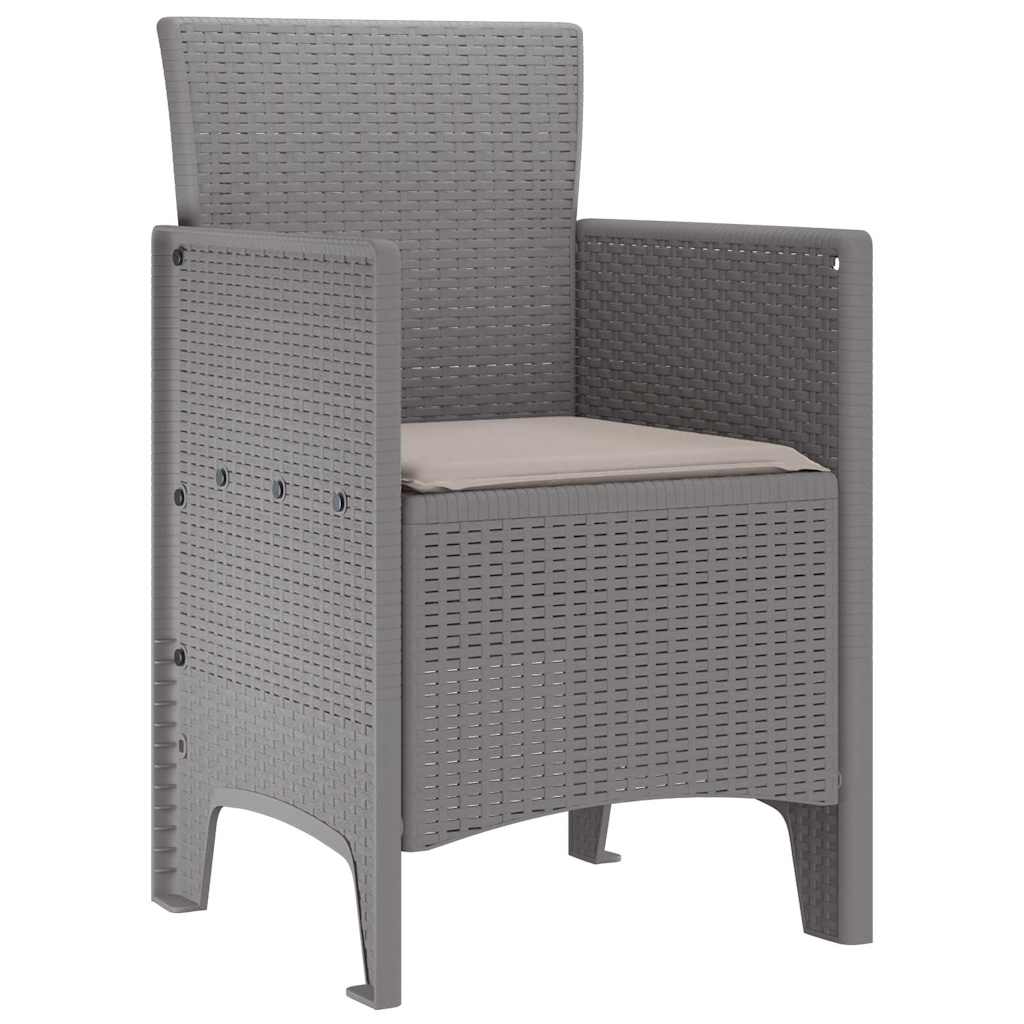 Vrtna stolica 2 pcs Svijetlo siva 53 x 49 x 85 cm Polipropilen