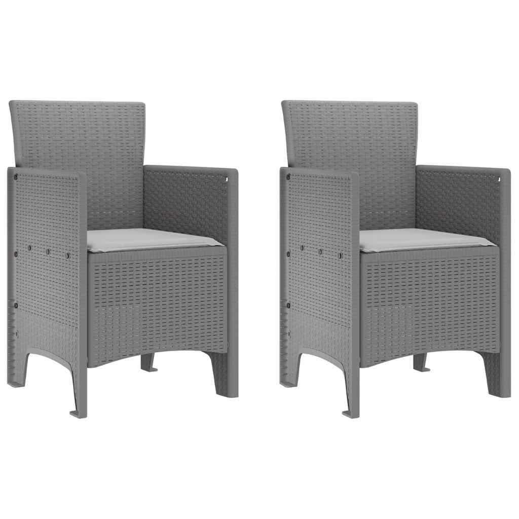 Vrtna stolica 2 pcs Svijetlo siva 53 x 49 x 85 cm Polipropilen