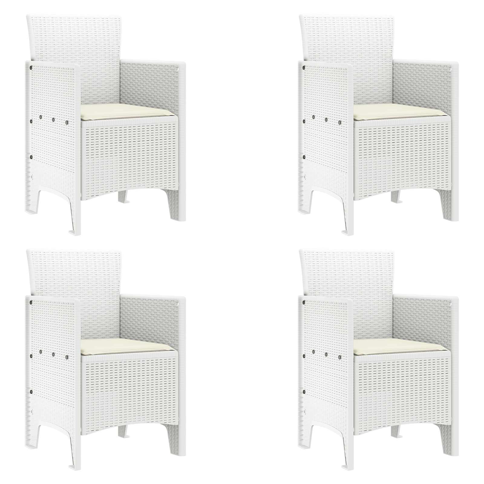 Vrtna stolica 4 pcs Bijelo 53 x 49 x 85 cm Polipropilen