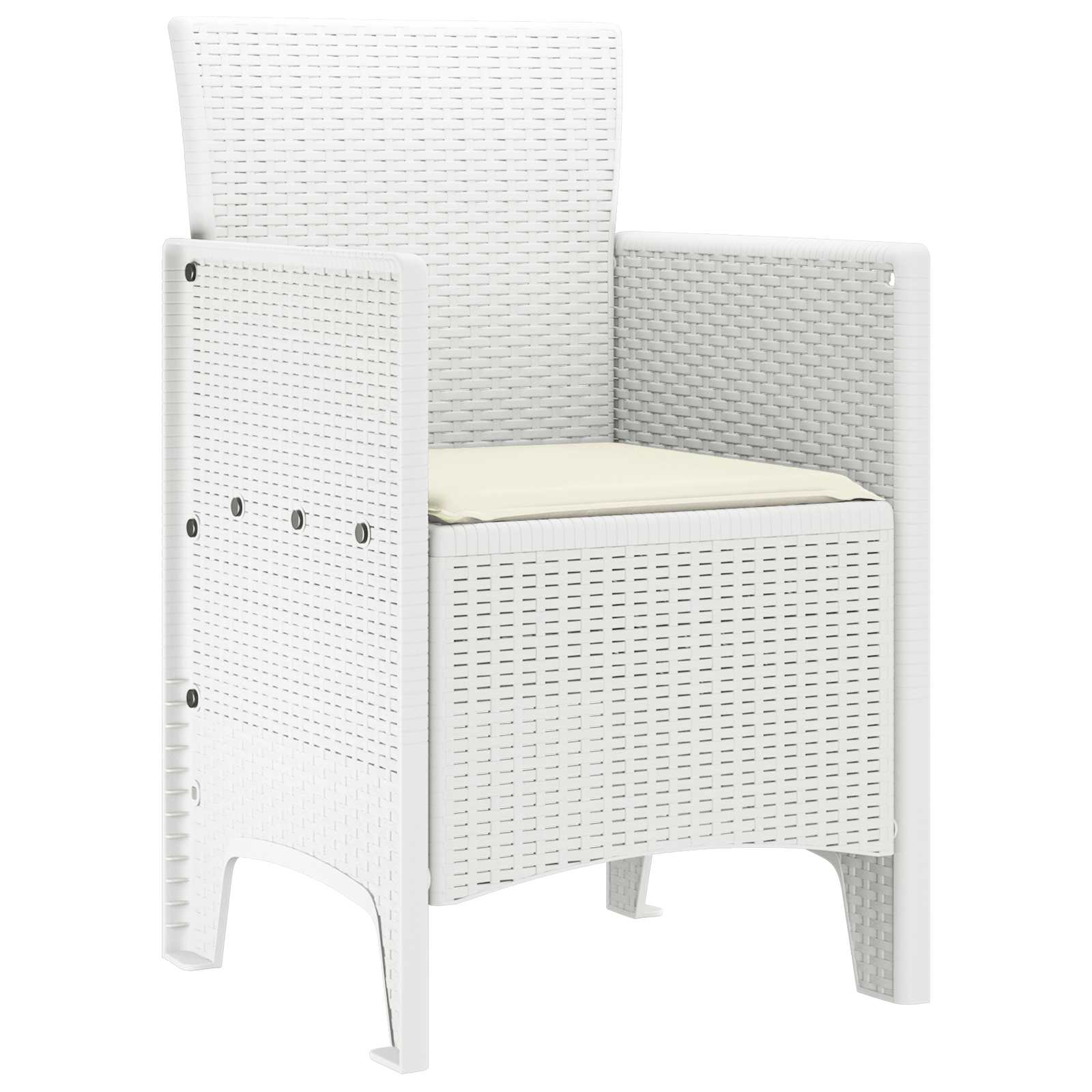 Vrtna stolica 4 pcs Bijelo 53 x 49 x 85 cm Polipropilen