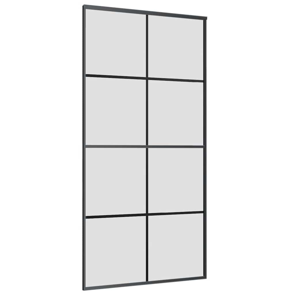 Klizna vrata s okovima crna 102,5x205 cm ESG staklo