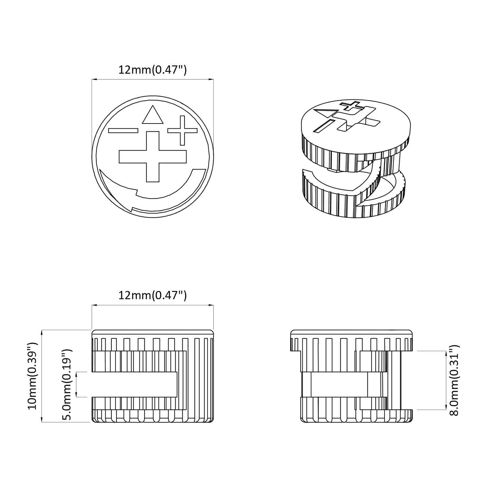 Matične zakovice 12 pcs Srebrno 12 x 10 mm Metal