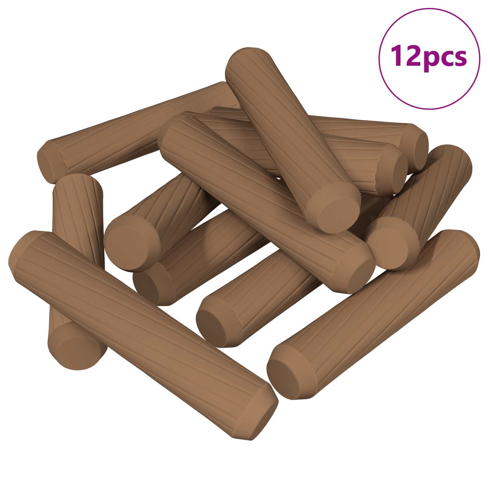 Drveni klinovi 12 pcs Smeđa Ø 8 x 35 mm Masivno drvo
