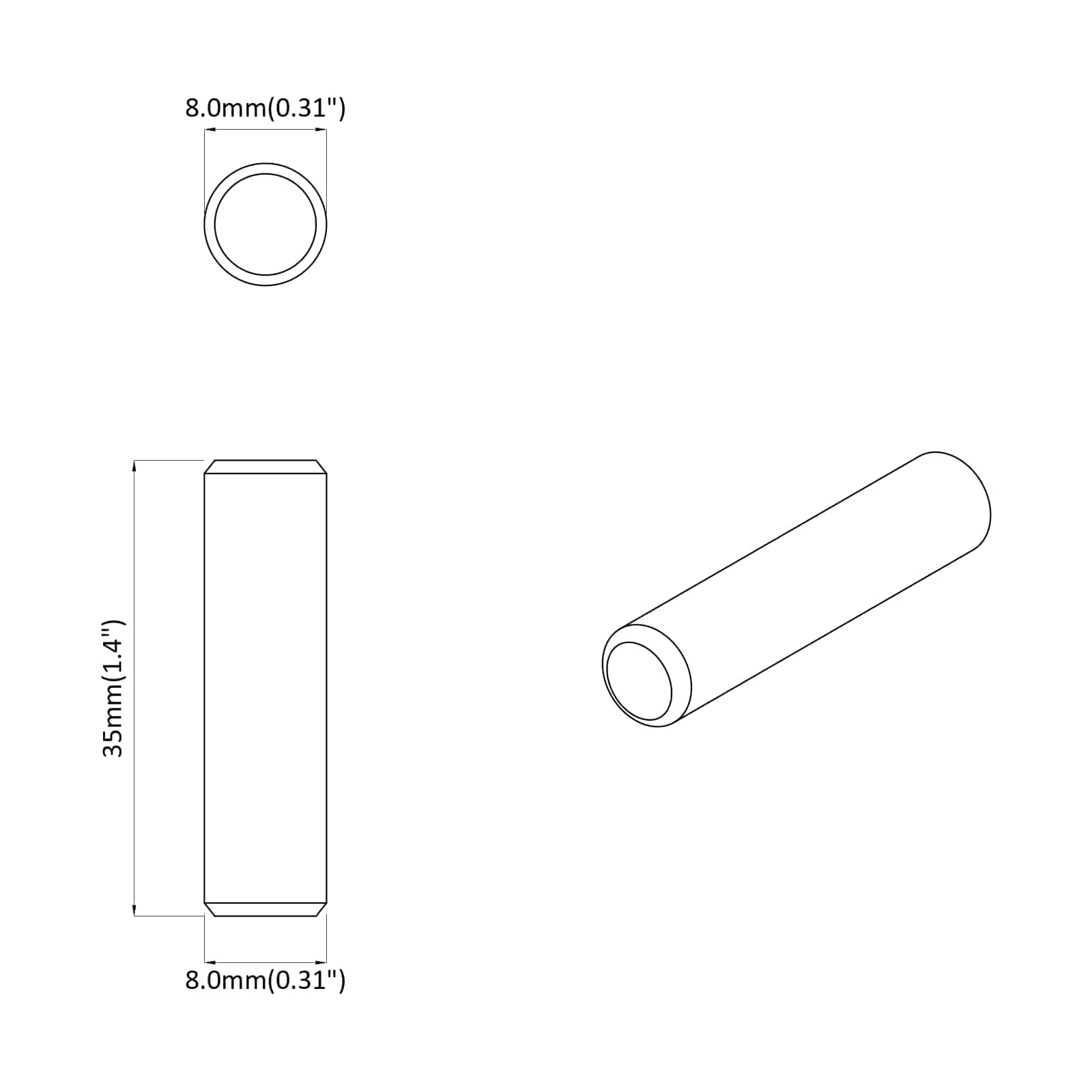 Drveni klinovi 12 pcs Smeđa Ø 8 x 35 mm Masivno drvo