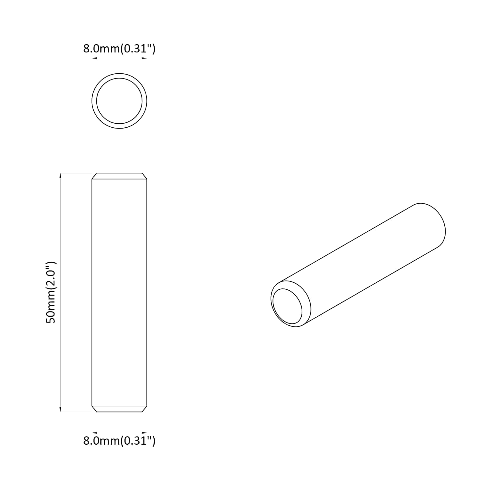 Drveni klinovi 12 pcs Smeđa Ø 8 x 50 mm Masivno drvo