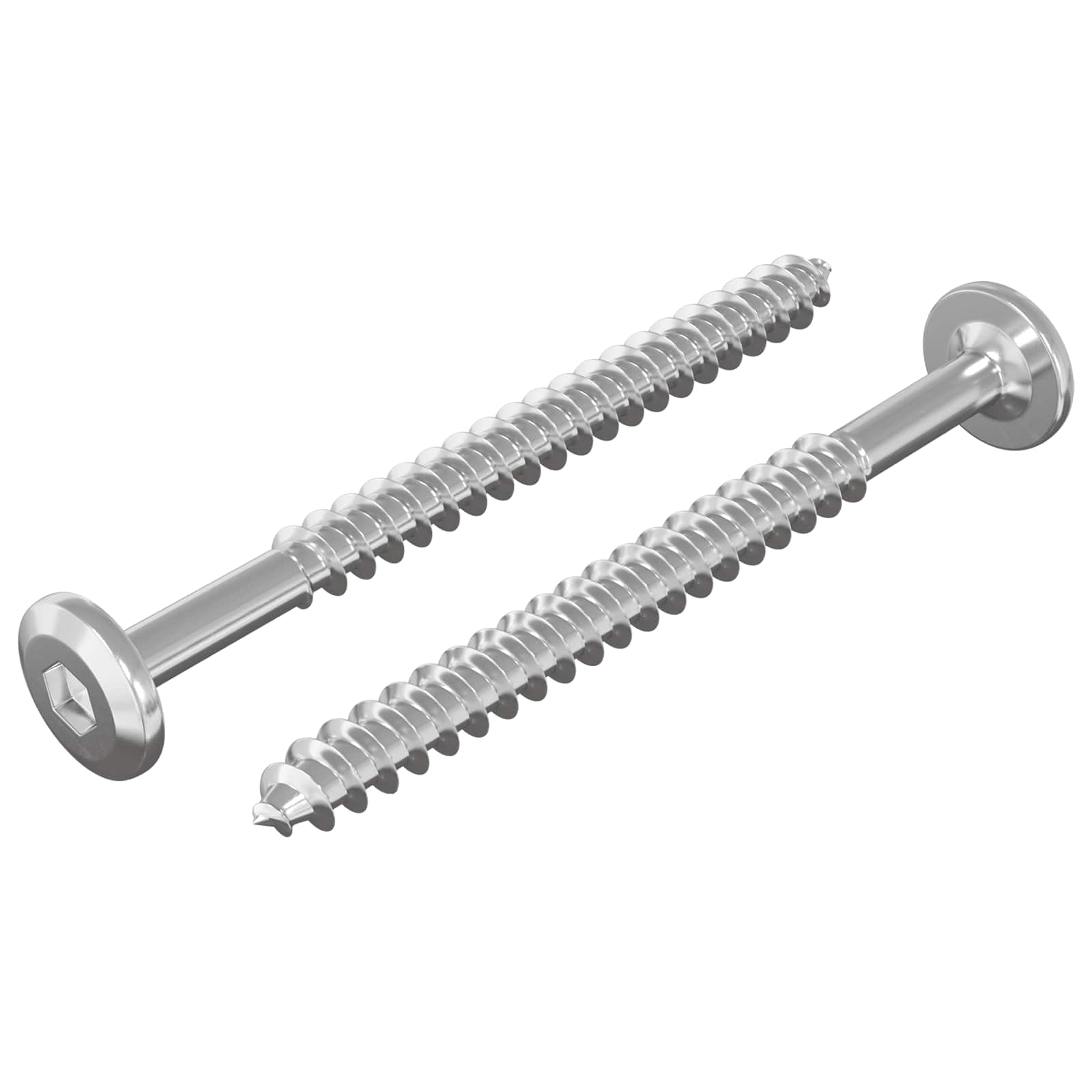 Drvene vijake 2 pcs Srebrno M6 x 70 mm Čelik