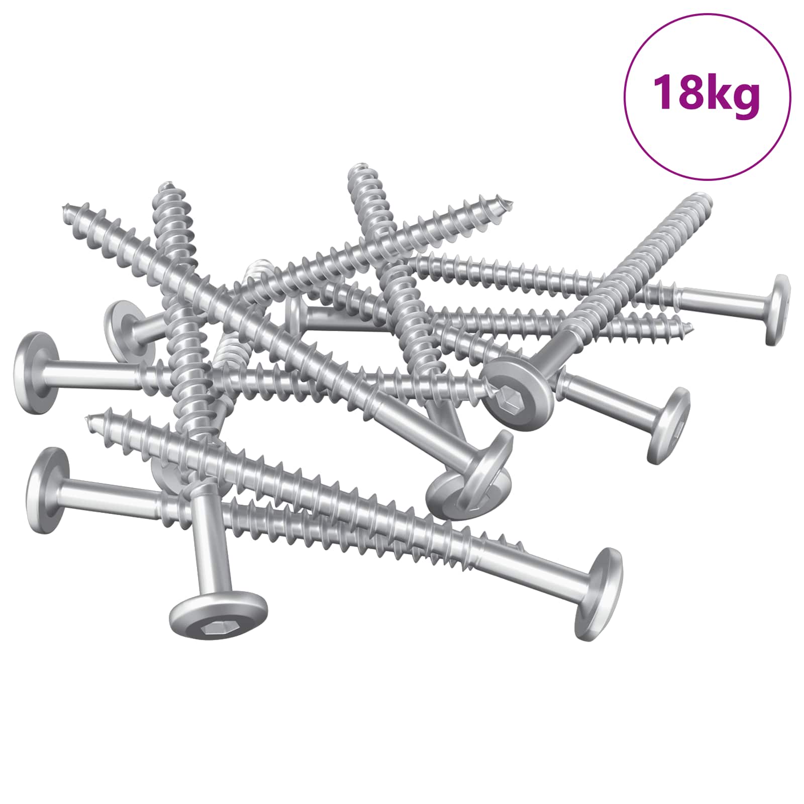 Drvene vijake 1900 pcs Srebrno Čelik
