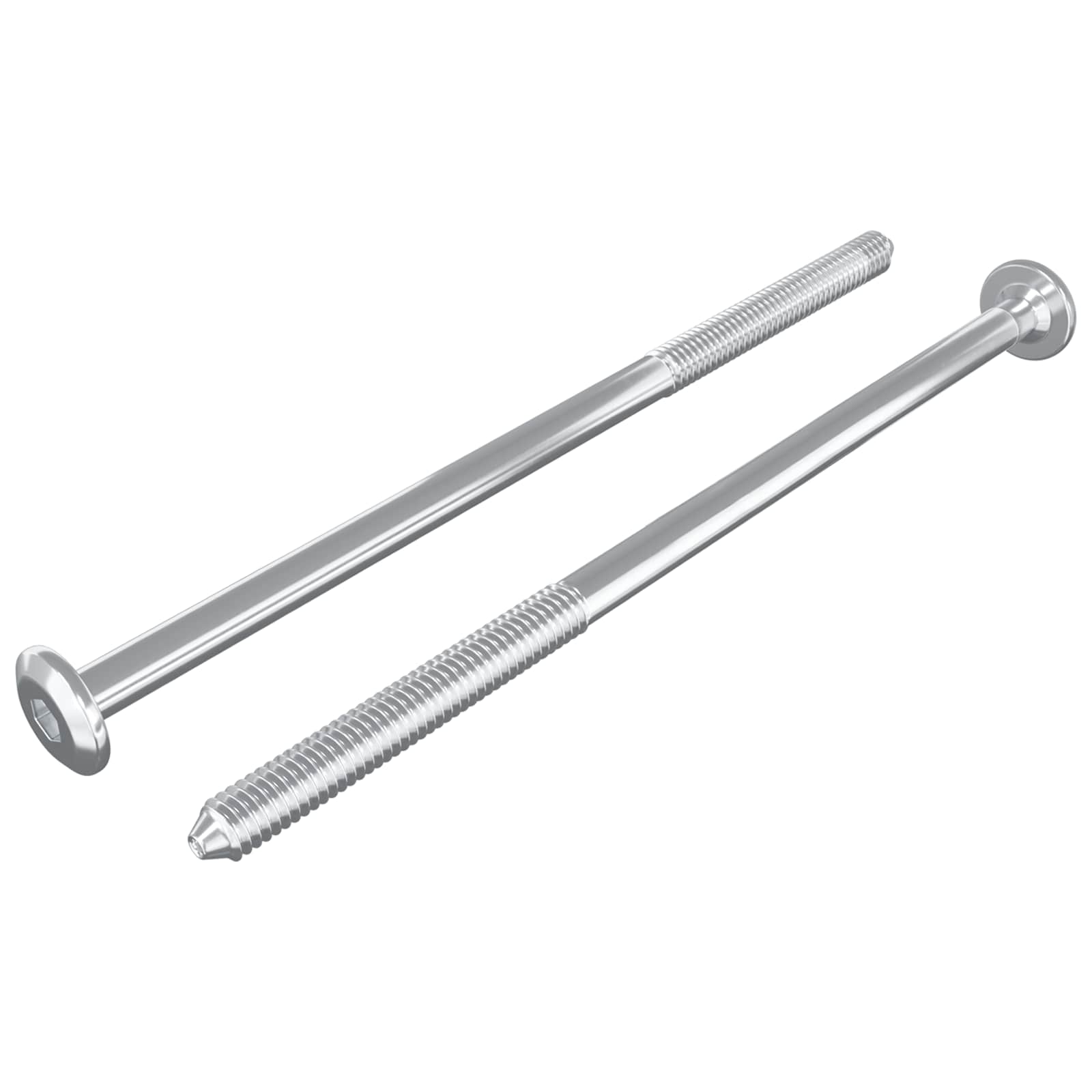 Namještajni vijci 2 pcs Srebrno M6 x 120 mm Čelik
