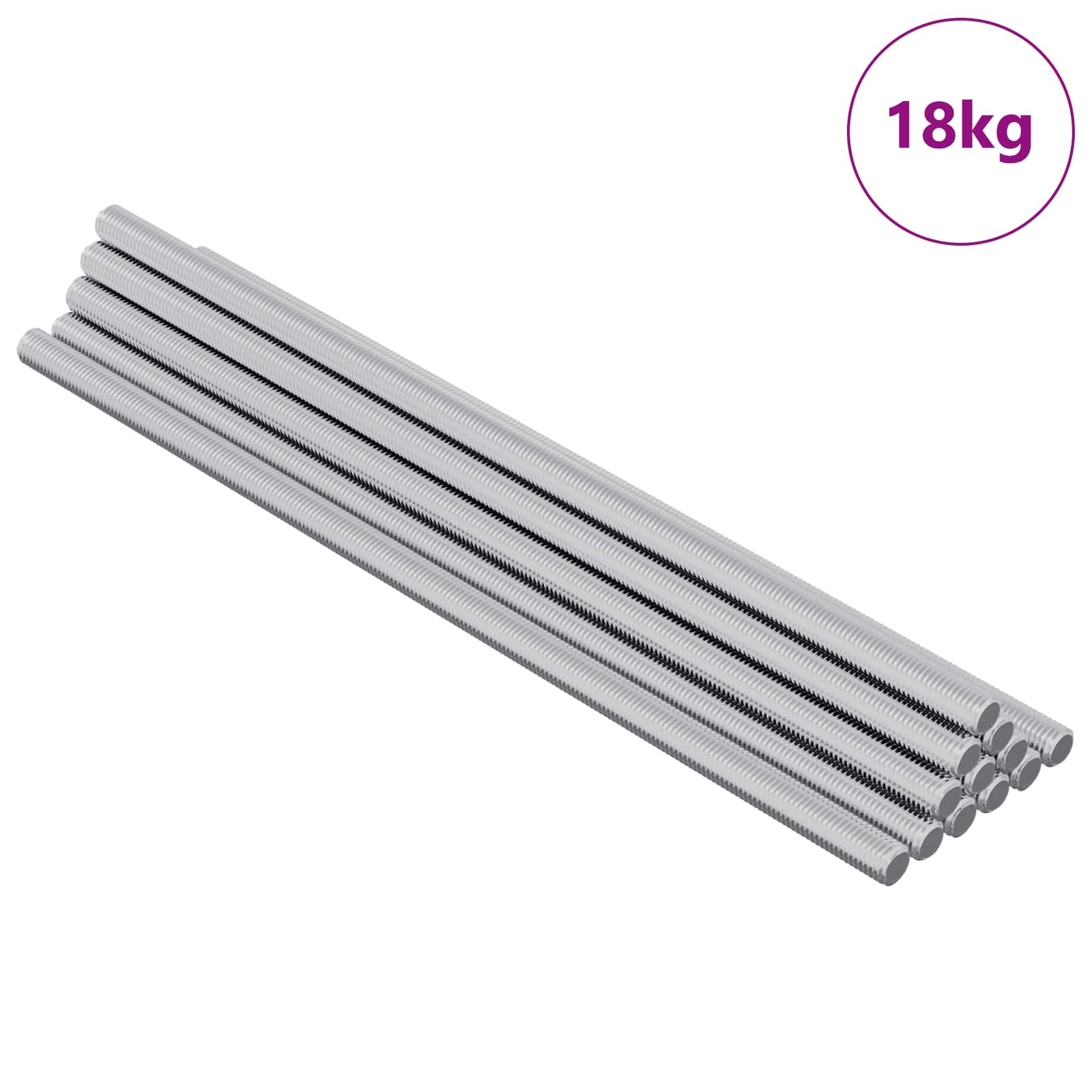 Navojni štap 600 pcs Srebrno Čelik