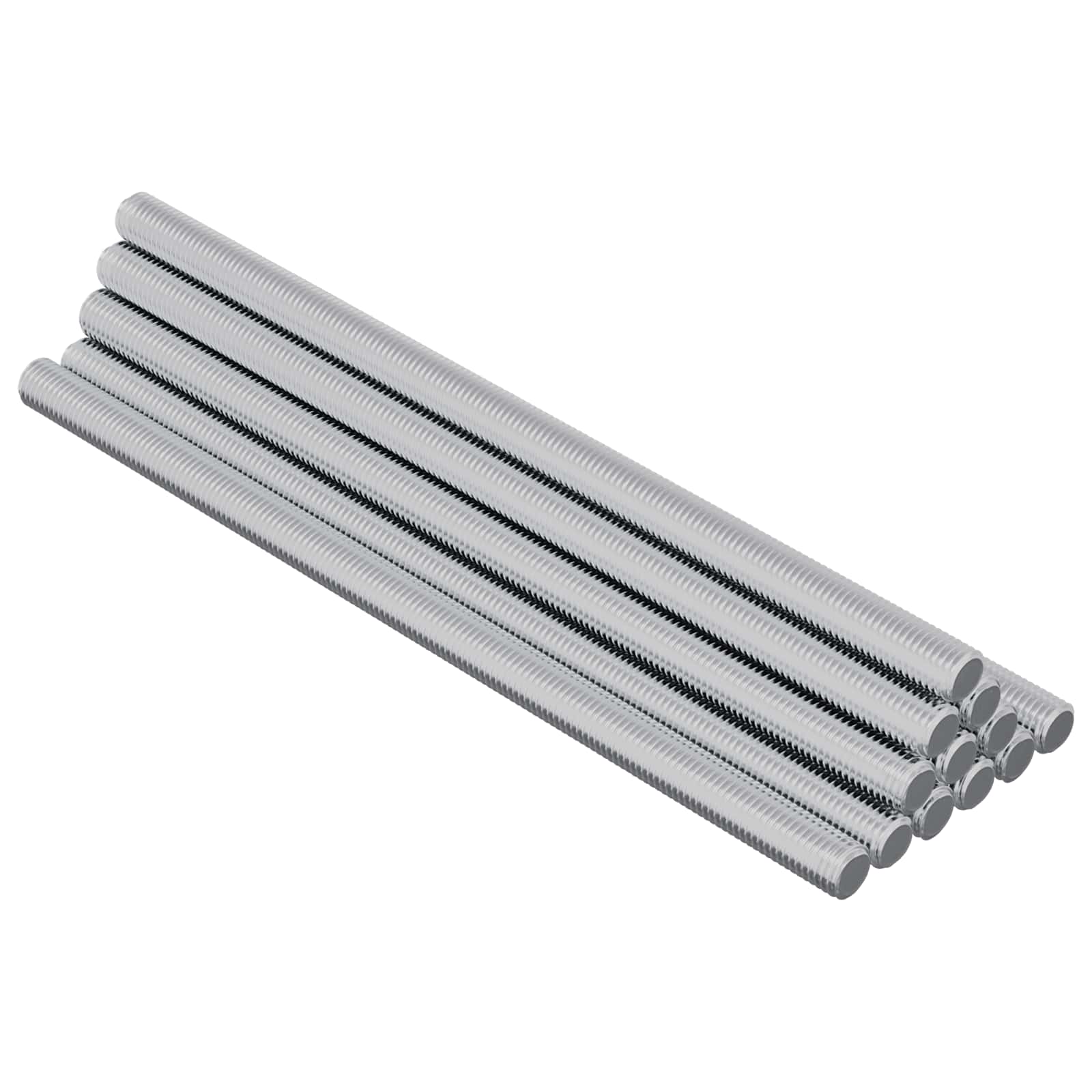 Navojni štapovi 12 pcs Srebrno M6 x 120 mm Metal