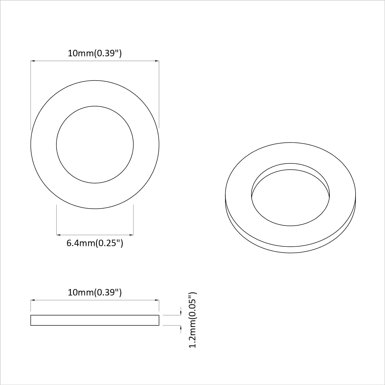 Podlošci 2 pcs Srebrno 10 x 10 x 1,2 mm Čelik