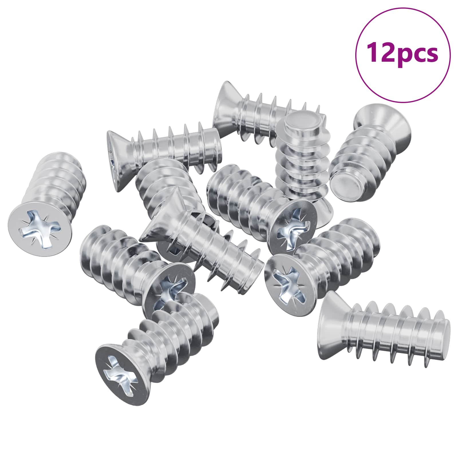 Vijak 12 pcs Srebrno M6 x 12 mm Željezo